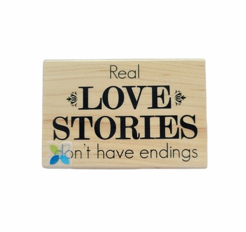 Love story wooden rubber stamp - story,